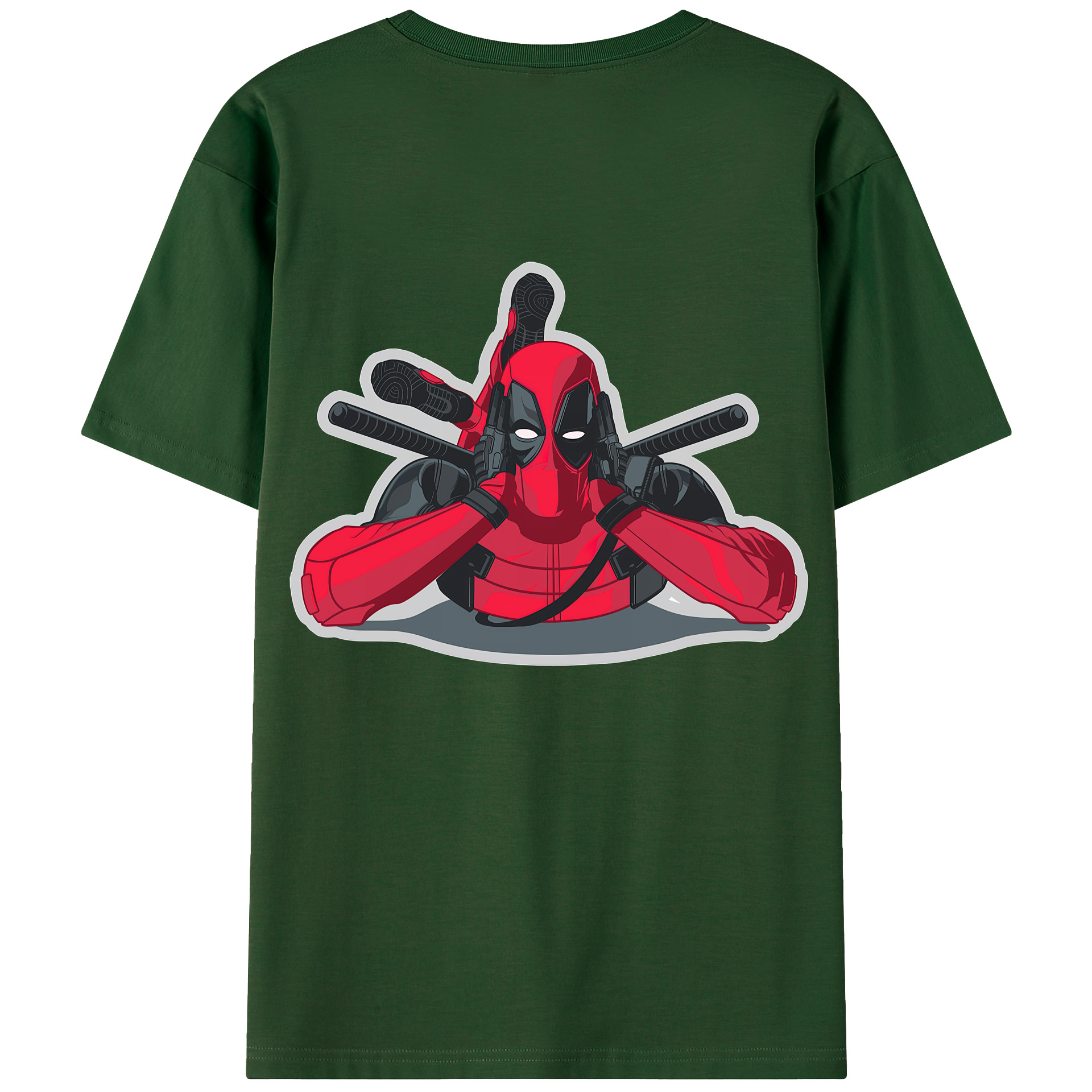 （画像用） Deadpool デッドプール 綿100％半袖Tシャツ（背面プリント）